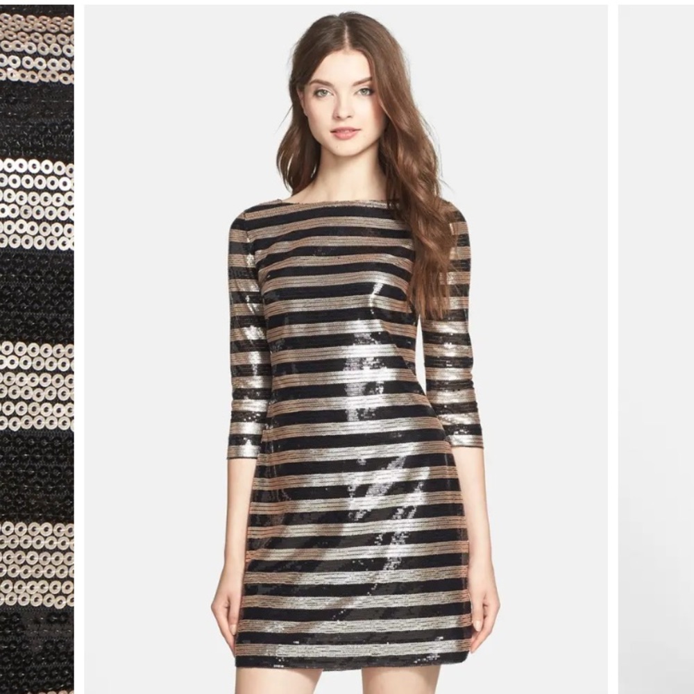 Vince Camuto Striped Sequin Dress